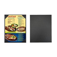 Porte-menus en cuir synthétique 8,5 x 11 pouces, à une page, avec coins biseautés, noir, pour restaurant, hôtel, café
