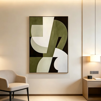 Peinture décorative de salon de style zen YZOK, couleur vert foncé, peinture murale pour entrée, peinture murale pour chambre à coucher