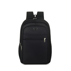 Black Solid Color Backpack 20-35L Waterproof Large Capacity Shoulder Strap For Leisure Travel Student School Bag - Product Image 4