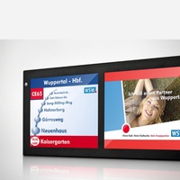 Moniteur de bus intelligent TFT LCD à rabat suspendu de taille personnalisée écran à barre tendue système d'information sur l'itinéraire des passagers affichage publicitaire