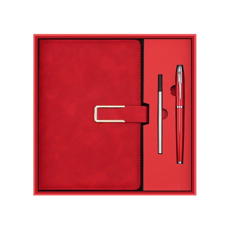Coffret cadeau stylo livre rouge
