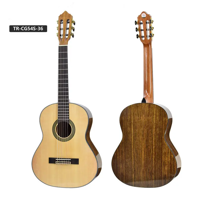 Stringed instrument professional solid wood handmade custom 36inch high gloss solid wood classical guitar made in China factory