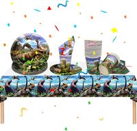 Articles de fête 144 pièces Anniversaire dinosaure