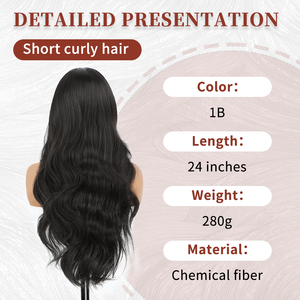 <span class=keywords><strong>Parrucca</strong></span> Sintetica con Frontale in Pizzo 13x6, Ondulata, <span class=keywords><strong>Nera</strong></span>, per Uso Quotidiano, Garanzia di Fabbrica - Product Image 4