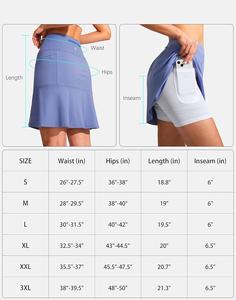Custom Private Label Golf Skorts Tennisrokken Vrouwen Ritszakken Knielengte Workout Skort Hoge Taille Atletische Tennisrok - Product Image 6
