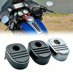 Cache de protection pour interrupteur d'allumage de moto Harley Touring Road Glide, en aluminium CNC, décoratif, pour clé de gaz, noir chromé - Product Image 2