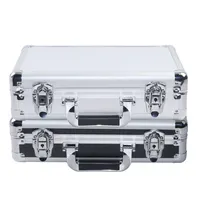 Caja de Herramientas de aluminio negro, pequeño, de alta calidad, con esquinas reforzadas