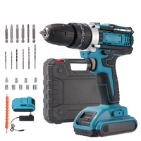 Perceuse à percussion sans fil OEM 21V avec moteur à balais, visseuse sans fil à vitesse variable pour bricolage, machine à visser sans clé, batterie au lithium 2.0AH