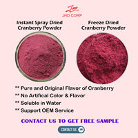Poudre de canneberge lyophilisée 100% pure, naturelle, de qualité alimentaire, en vrac, pour boissons, pâtisseries et compléments alimentaires