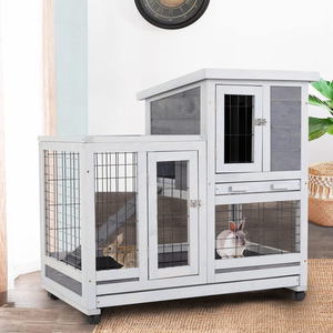 Cage de <span class=keywords><strong>Chinchilla</strong></span> en <span class=keywords><strong>bois</strong></span>, huche de lapin améliorée, Cage de lapin intérieure, huche de lapin avec <span class=keywords><strong>maison</strong></span> de lapin extérieure - Product Image 3