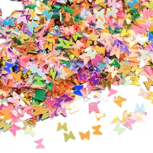 Lantejoulas borboleta para unhas, 500, g/lote, 4*3mm, glitters para arte de unha, decoração, para unhas, arte, casamento, decoração