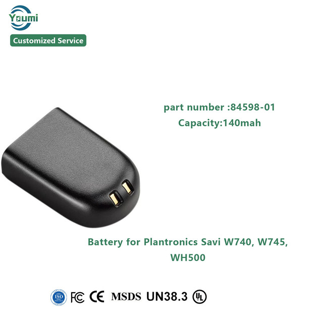 3.7V 140mah 84598-01 82742-01 Battery for Plantronics Savi W440 W440M W740 W745 WH500 Battery