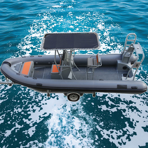 Heavy Duty 22 ft Open RIB 660 Double Aluminum Rigid Hull <b>PVC</b>/Hypalon Inflatable Boats With T-<b>top</b> for Sale - Product Image 3