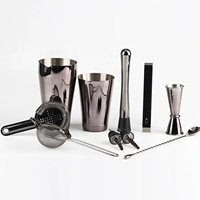 Ensemble de 10 shakers à cocktails Boston personnalisés en acier inoxydable noir, 750 ml/600 ml, outils de bar en métal lesté pour mélanger les boissons, jetables