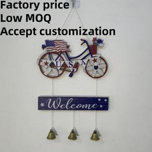 Décorations du 4 juillet pour la <span class=keywords><strong>porte</strong></span> d'entrée, décoration rouge, blanc et bleu, panneau de bienvenue Américana USA, vélo pour le Memorial Day et le Jour de l'Indépendance - Product Image 2