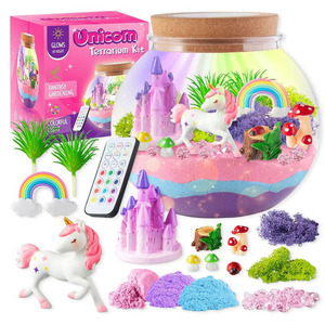 Nuovo arrivo fai da te unicorno terrario artigianato giocattolo Kit per bambini luce unicorno arti e mestieri giocattoli per regalo di compleanno - Product Image 1