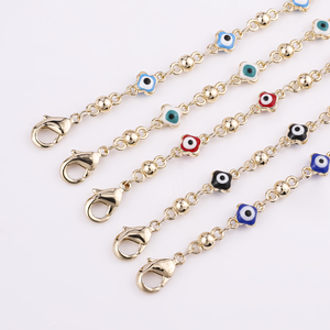 Fabricante Directo, Brazalete de Ojo del Demonio Chapado en Oro de 14K, Trébol Turco Esmaltado, Brazaletes Religiosos de Moda - Product Image 5