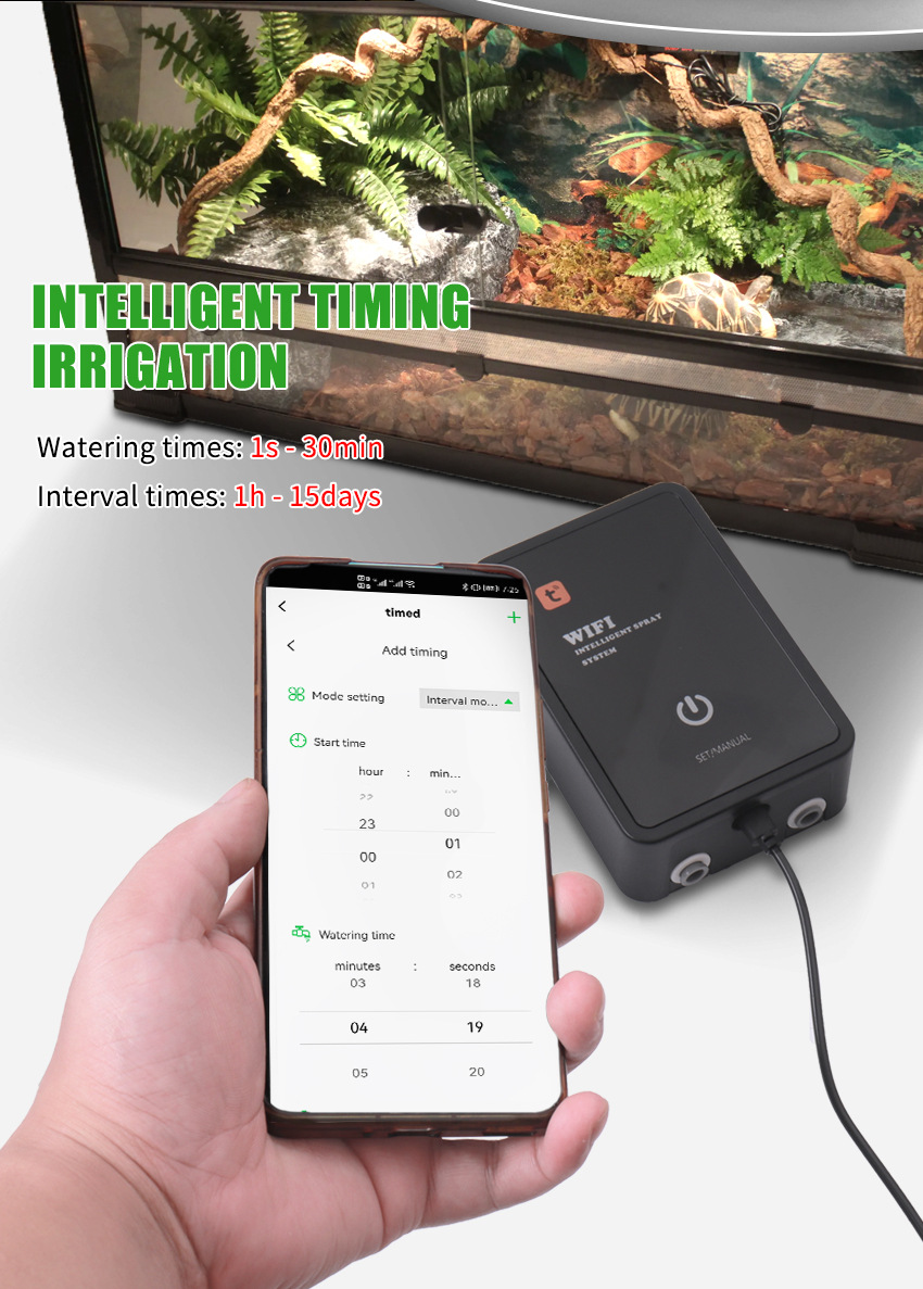 スマートWiFi爬虫類フォガーキットタイムミストミストトカゲ