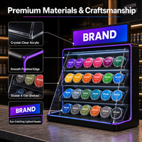 Présentoirs HVX LED pour Cigarettes Électroniques et CBD - Étagères Personnalisées en Acrylique et Alliage Métallique pour Magasins de Tabac Écoresponsables et Points de Vente Pratiques