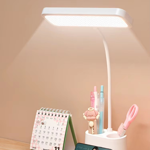Lampe de table LED noire européenne pour la protection des yeux, idéale pour la lecture au chevet de la chambre, veilleuse et porte-stylo pour les étudiants - Product Image 1