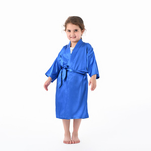 Accappatoio Kimono in Raso per Bambini, <span class=keywords><strong>Vestaglia</strong></span> <span class=keywords><strong>da</strong></span> Bagno in Raso, <span class=keywords><strong>Camicia</strong></span> <span class=keywords><strong>da</strong></span> <span class=keywords><strong>Notte</strong></span> Monocolore, Cardigan per Ragazzi <span class=keywords><strong>e</strong></span> Ragazze - Product Image 5