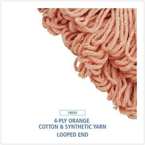 Cabezal de Mopa Húmeda Grande Naranja Boardwalk BWK503OR Super Loop, 100% Algodón/Fibra Sintética, 12/Caja - Product Image 1
