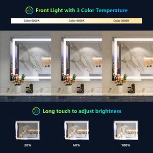 <span class=keywords><strong>Espejo</strong></span> <span class=keywords><strong>de</strong></span> Baño con Luz Frontal LED RGB y <span class=keywords><strong>Espejo</strong></span> <span class=keywords><strong>de</strong></span> Vanidad con Retroiluminación RGB para Tocador - Product Image 3