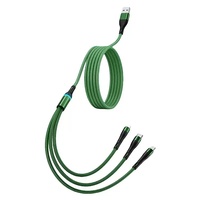 Câble de données pour téléphone portable 4 en 1 avec charge super rapide 120W, Type-C/Micro/IOS, lumière LED, charge flash 6A, gaine TPE pour utilisation en voiture et imprimante