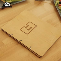 Support de menu en bois personnalisé, dossier de menu de restaurant relié avec service de gravure personnalisée