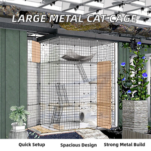 Lồng nuôi mèo ngoài trời bằng kim loại chắc chắn, lắp ráp dễ dàng, dung tích lớn - Product Image 2