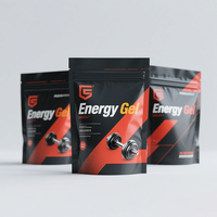 Sacs d'emballage de boisson d'origine avec logo de marque privée imprimé sur mesure pochette biodégradable écologique en PLA pour gel énergétique et nutrition sportive