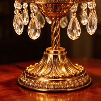 Lampe de table vintage française en cristal doré, lustre de luxe K9, lampe de chevet pour chambre d'hôtel