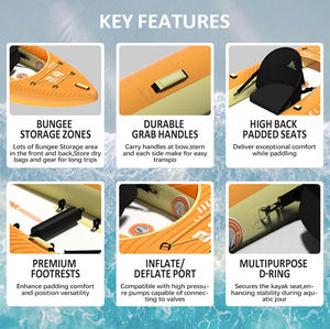 Kayak gonflable OEM 100% Drop Stitch pour 2 personnes, canoë tandem <span class=keywords><strong>rigide</strong></span> haute pression, fabrication en usine - Product Image 6