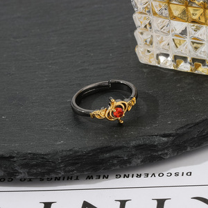 15สไตล์แฟชั่นเครื่องประดับแหวนเพชร genshin แหวนโบราณอะนิเมะ miyo <span class=keywords><strong>Mona</strong></span> เปิดปรับได้แหวนโลหะทองแดงสำหรับคู่รัก - Product Image 5