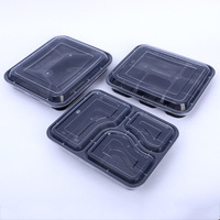 Boîte à lunch séparée en stock avec 2/3/4 compartiments supplémentaires, boîte d'emballage jetable anti-fuite