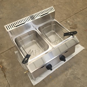 <span class=keywords><strong>Friteuse</strong></span> commerciale à double réservoir d'huile de grande capacité avec coin rond pour remorque alimentaire - Product Image 6