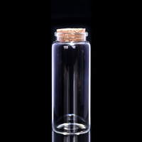 Vente en gros 50ml 60ml 90ml 120ml 150ml 200ml 240ml Bouteille transparente à la dérive Bouchon de liège Bouteille en verre Bouteille capsule de souhait
