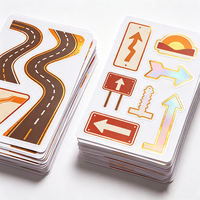 Haoxuan Retro Yol Gezisi Çıkartmaları Holografik PVC Vintage Araba Otoyol Vadisi Yol Levhası Altın Turuncu Folyo Mat Hava Koşullarına Dayanıklı