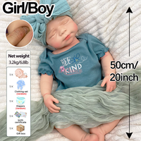 50cm Detaillierte Handgefertigte Realistische Silikon-Reborn-Babypuppe, Weiche Silikonpuppe mit Offenem Mund, Pascale-Puppen als Geburtstagsgeschenk
