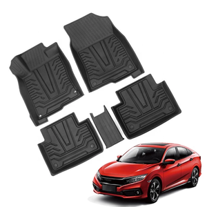 Tappetini in TPE per accessori interni auto antiscivolo impermeabili per tutte le stagioni per <span class=keywords><strong>HONDA</strong></span> <span class=keywords><strong>CIVIC</strong></span> decima berlina 2016 2017 2018 2019 2020 - Product Image 1