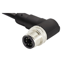 Connecteur de câble de capteur M12 étanche, mâle à angle droit, codage A B D, 2 3 4 5 6 8 12 17 broches, PUR PVC IP67 moulé