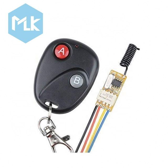 MLK  433MHZ Micro RF Receiver Transmitter LED Light Switch 1 Channel 12V Remote Switch Wireless Remote Control Relay Switch