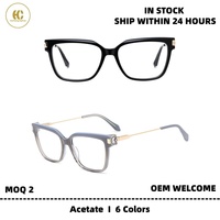 Expédition sous 24 heures Lunettes optiques en acétate de haute qualité Monture intégrale Lunettes durables pour un usage quotidien Vente en gros d'usine