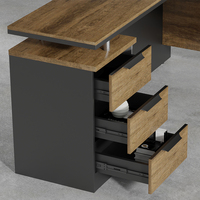 WESOME Mobilier de bureau design moderne pour patron Ensemble de table pour directeur Bureau en mélamine Poste de travail pour PDG Bureau de direction de luxe