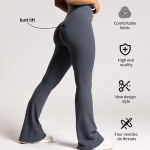 Pantalones Deportivos MIQI de Pierna Ancha para Mujer, Leggings de Cintura Alta con Efecto Levanta Glúteos, para Yoga y Fitness - Product Image 6