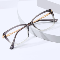 Lunettes anti-lumière bleue pour femmes MS 81690, monture géométrique, branches en métal poli, design tendance, polyvalentes pour le quotidien