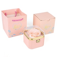 Lovebay automatique éjection éternelle Rose bague rotative collier vraies fleurs préservées boîte à bijoux pour la saint valentin fête des mères