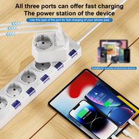 PUJIMAX Convertisseur de prise européen Adaptateur de voyage Adaptateur de prise de courant Prise électrique avec port USB de type C Chargeur de voyage