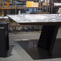 Table à manger en marbre de style villa italienne de luxe, style minimaliste moderne, table à manger personnalisée pour hôtel, ensemble de chaises, meubles de maison
