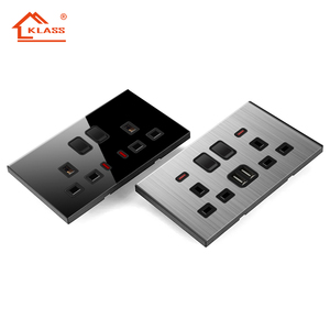 Tùy chỉnh điện ánh sáng thép không gỉ thiết bị chuyển mạch bảng điều khiển ổ cắm băng đảng anh chúng tôi EU tiêu chuẩn tường chuyển đổi điện ổ cắm - Product Image 5